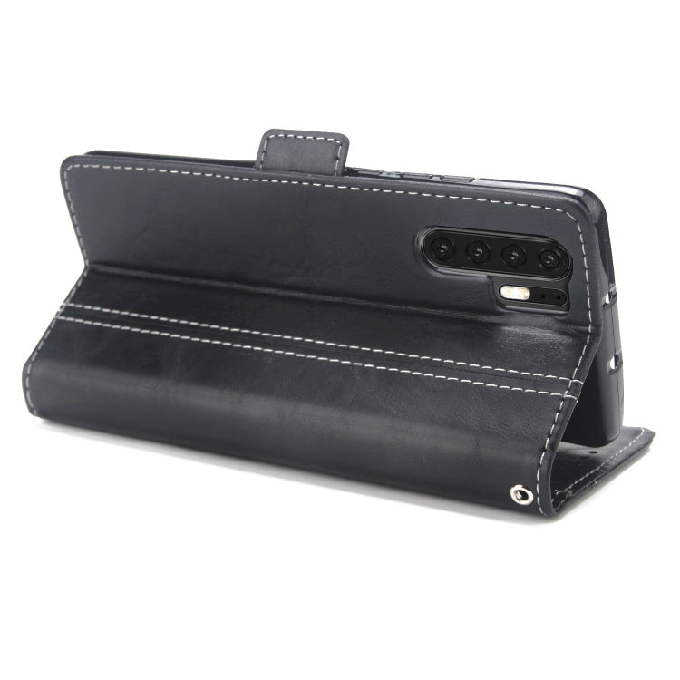 For Huawei P30 Pro Retro Texture Contrast Color Splicing Horizontal Flip TPU + PU Leather Case with Card Slots & Holder & Wallet