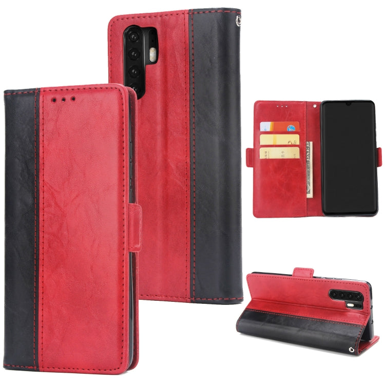 For Huawei P30 Pro Retro Texture Contrast Color Splicing Horizontal Flip TPU + PU Leather Case with Card Slots & Holder & Wallet