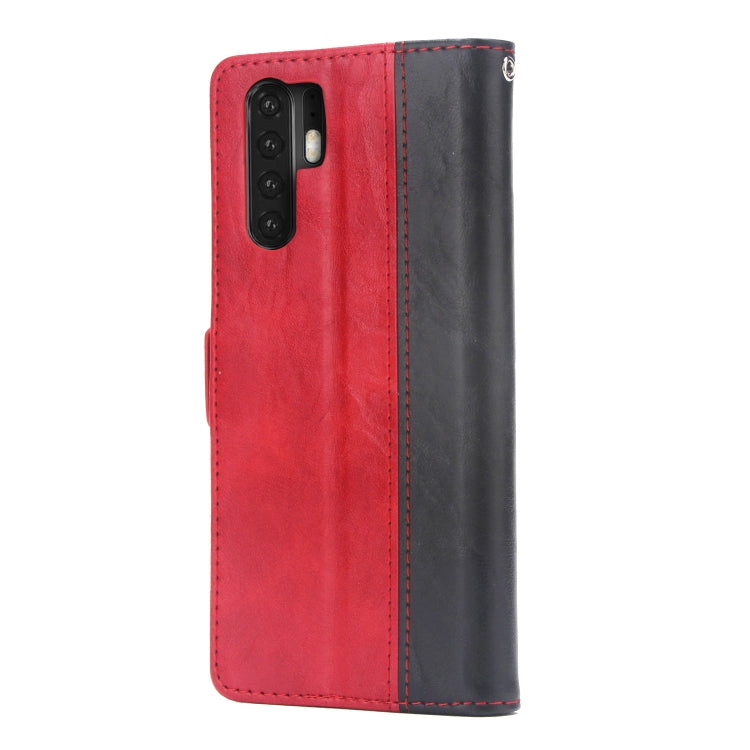 For Huawei P30 Pro Retro Texture Contrast Color Splicing Horizontal Flip TPU + PU Leather Case with Card Slots & Holder & Wallet