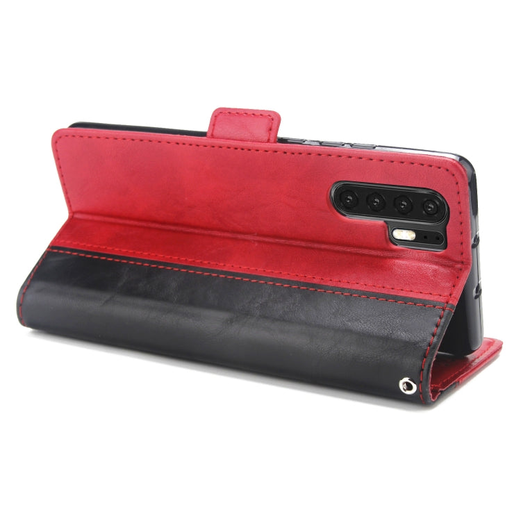 For Huawei P30 Pro Retro Texture Contrast Color Splicing Horizontal Flip TPU + PU Leather Case with Card Slots & Holder & Wallet