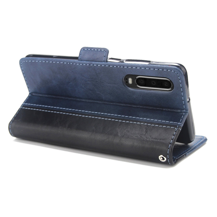 For Huawei P30 Retro Texture Contrast Color Splicing Horizontal Flip TPU + PU Leather Case with Card Slots & Holder & Wallet