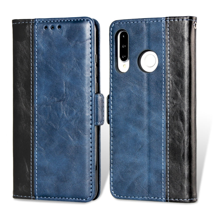 For Huawei P30 Lite Retro Texture Contrast Color Splicing Horizontal Flip TPU + PU Leather Case with Card Slots & Holder & Wallet