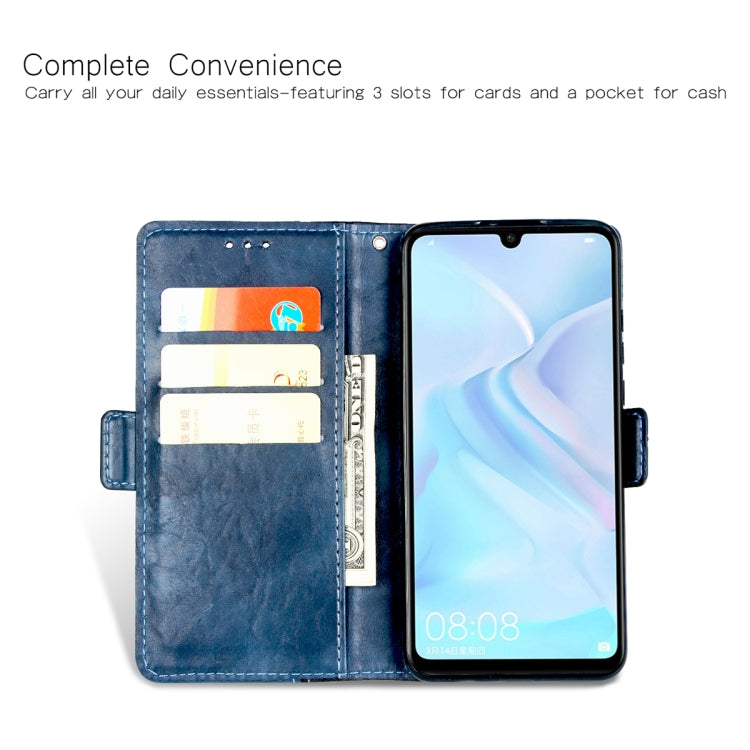 For Huawei P30 Lite Retro Texture Contrast Color Splicing Horizontal Flip TPU + PU Leather Case with Card Slots & Holder & Wallet