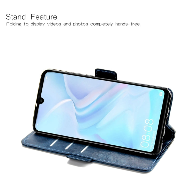 For Huawei P30 Lite Retro Texture Contrast Color Splicing Horizontal Flip TPU + PU Leather Case with Card Slots & Holder & Wallet