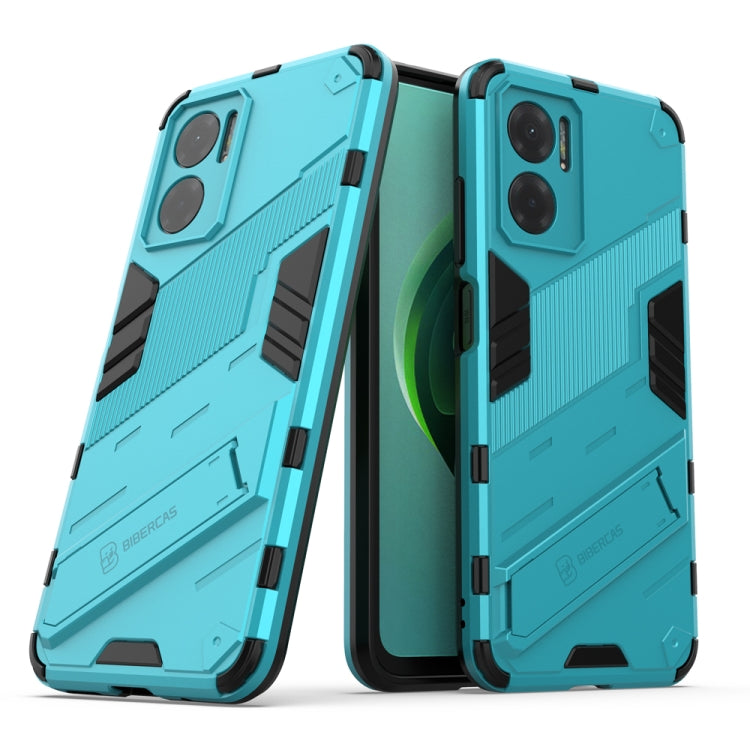 For Xiaomi Redmi Note 11E 5G China Punk Armor 2 in 1 PC + TPU Shockproof Phone Case with Invisible Holder