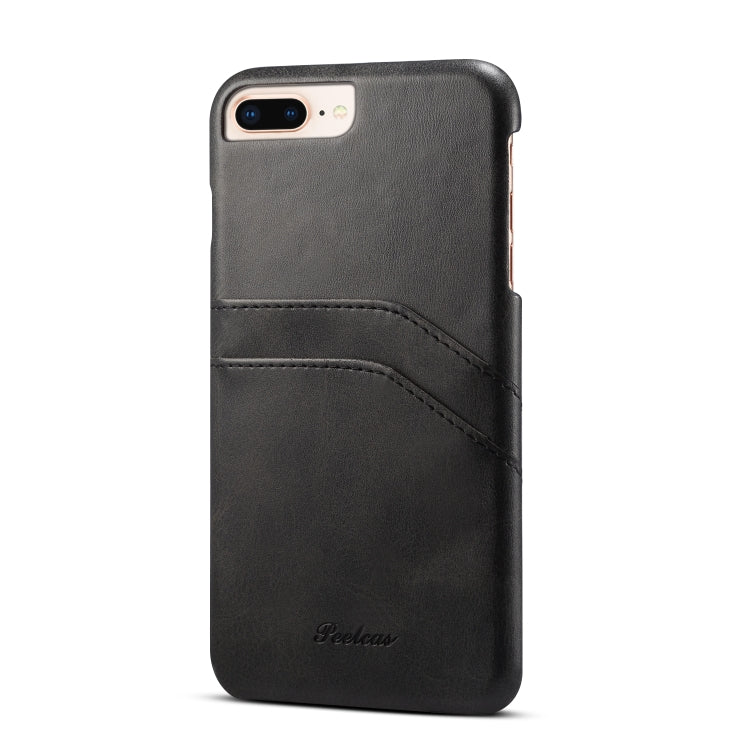 For iPhone 8 Plus & 7 Plus peelcas Shockproof TPU + PU Protective Case with Card Slots