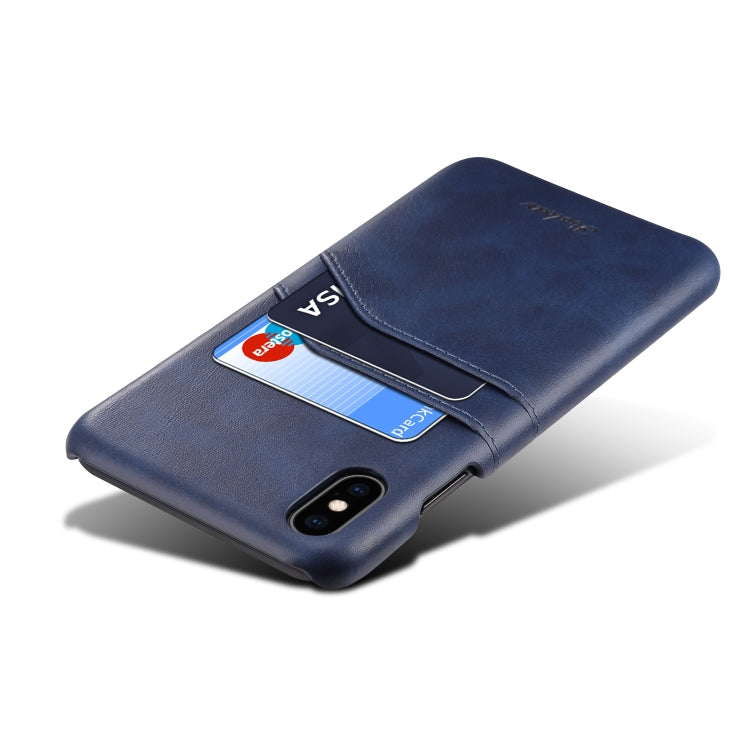 For iPhone XS / X peelcas Shockproof TPU + PU Protective Case with Card Slots