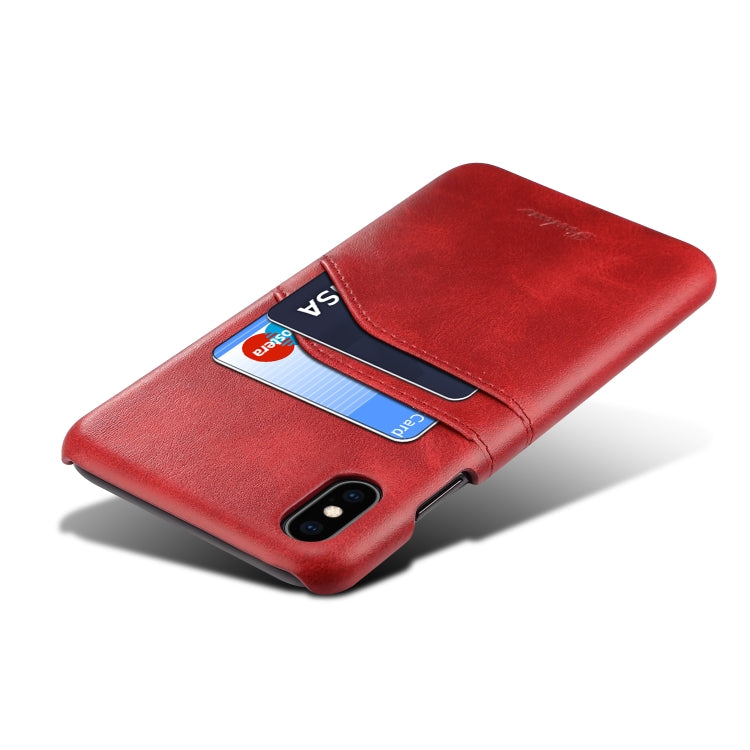 For iPhone XS / X peelcas Shockproof TPU + PU Protective Case with Card Slots