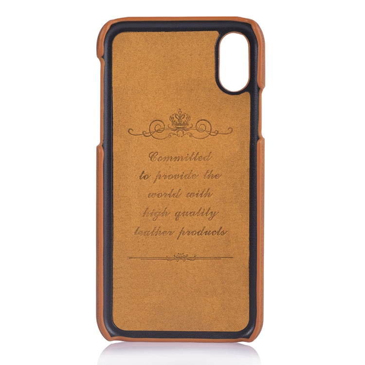 For iPhone XS Max peelcas Shockproof TPU + PU Protective Case with Card Slots