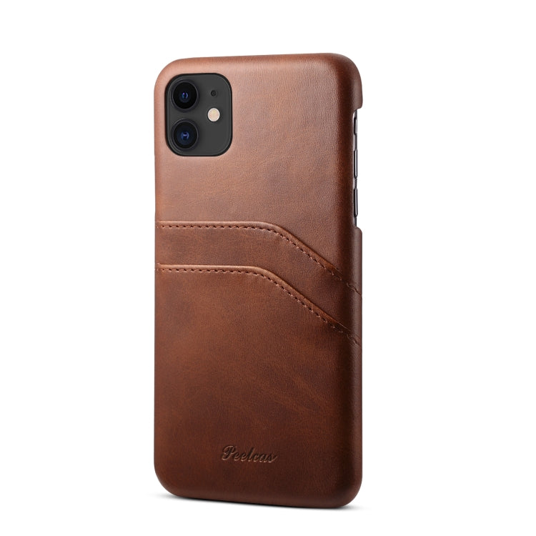 For iPhone 11 peelcas Shockproof TPU + PU Protective Case with Card Slots