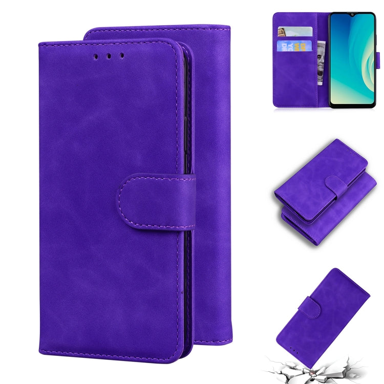 For ZTE Blade A7s 2020 Skin Feel Pure Color Flip Leather Phone Case