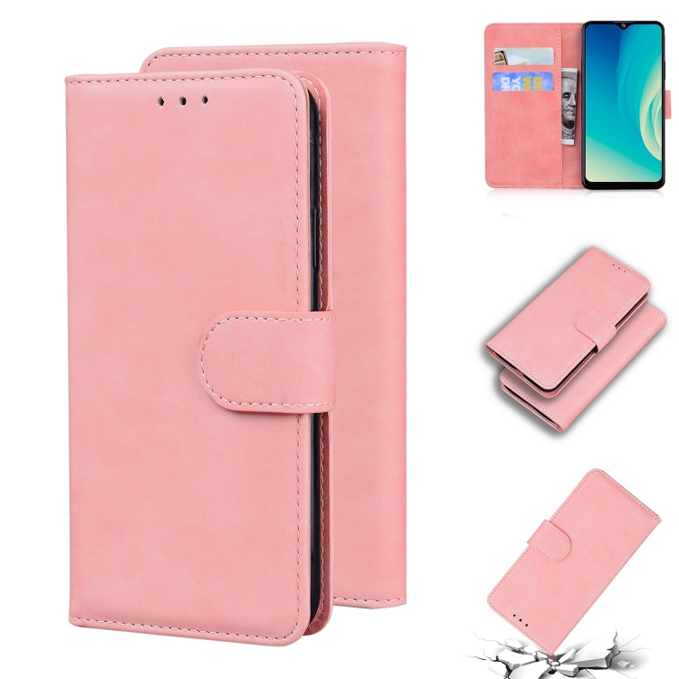 For ZTE Blade A7s 2020 Skin Feel Pure Color Flip Leather Phone Case
