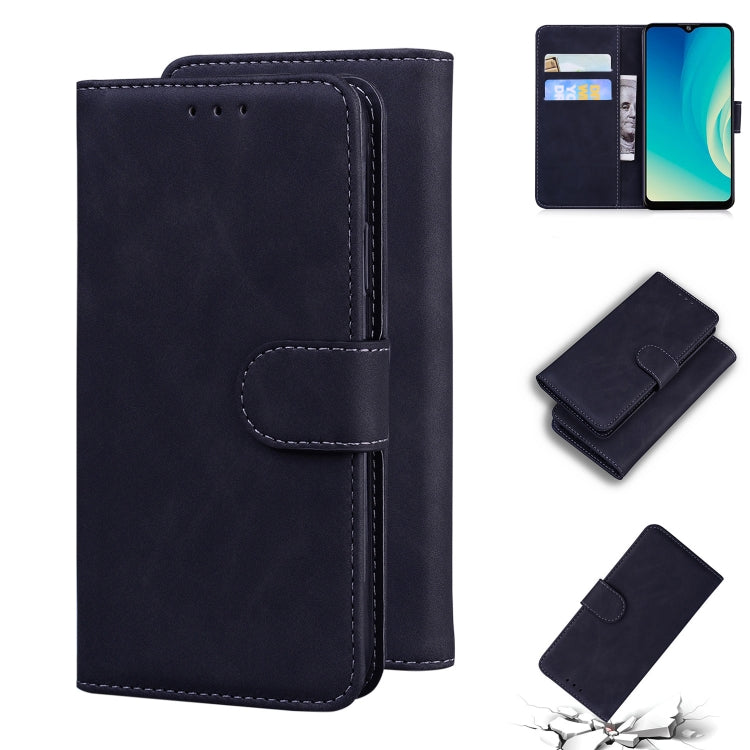 For ZTE Blade A7s 2020 Skin Feel Pure Color Flip Leather Phone Case