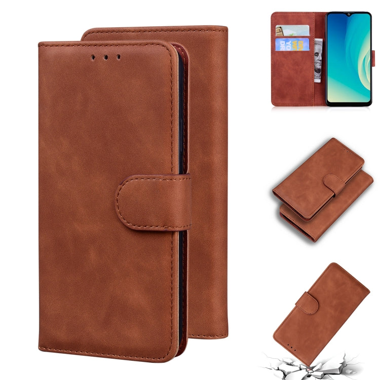For ZTE Blade A7s 2020 Skin Feel Pure Color Flip Leather Phone Case