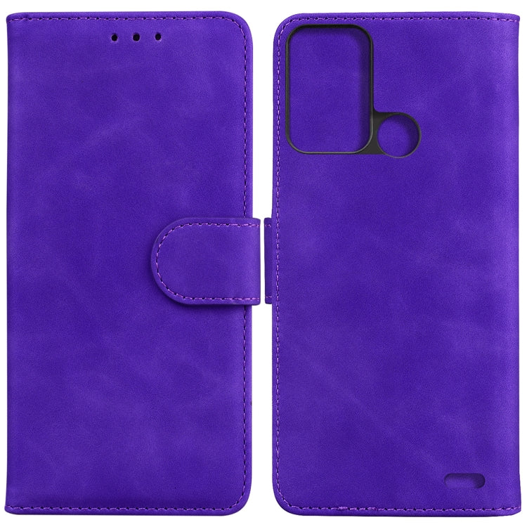 For ZTE Blade A52 Skin Feel Pure Color Flip Leather Phone Case