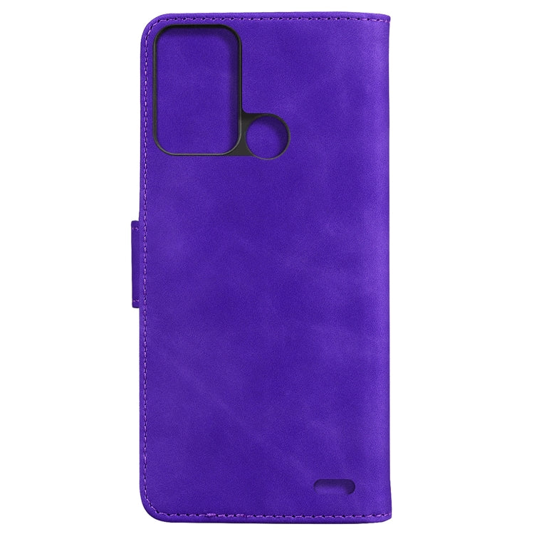 For ZTE Blade A52 Skin Feel Pure Color Flip Leather Phone Case