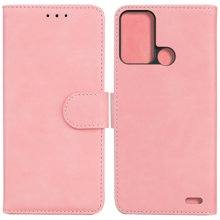 For ZTE Blade A52 Skin Feel Pure Color Flip Leather Phone Case