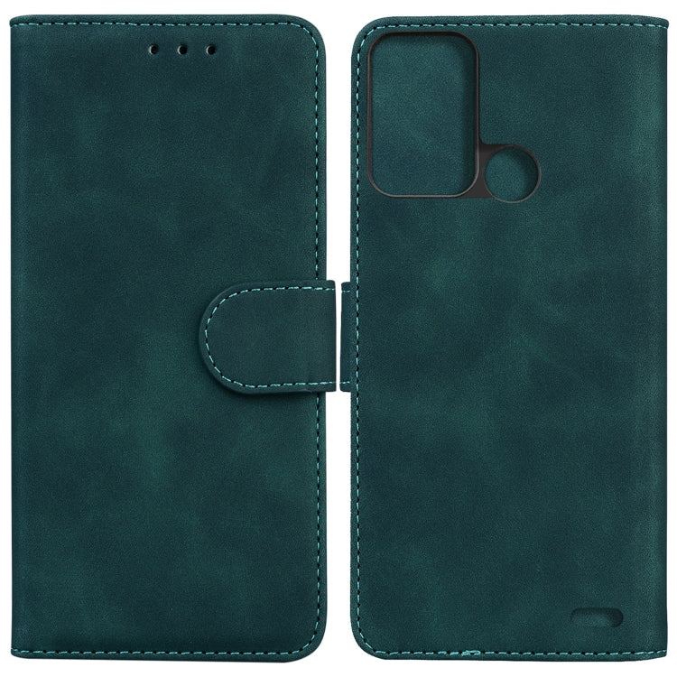 For ZTE Blade A52 Skin Feel Pure Color Flip Leather Phone Case