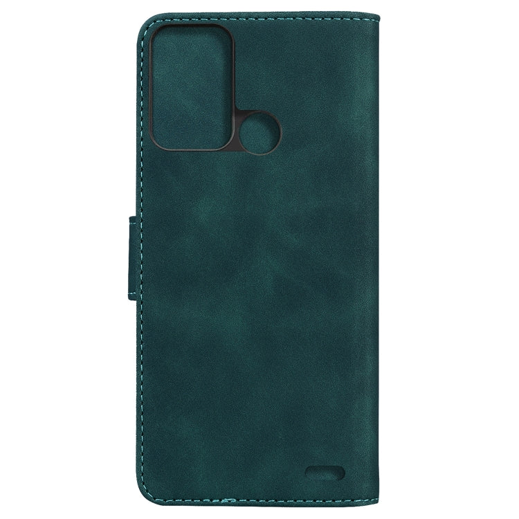 For ZTE Blade A52 Skin Feel Pure Color Flip Leather Phone Case