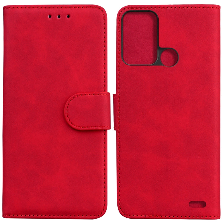For ZTE Blade A52 Skin Feel Pure Color Flip Leather Phone Case
