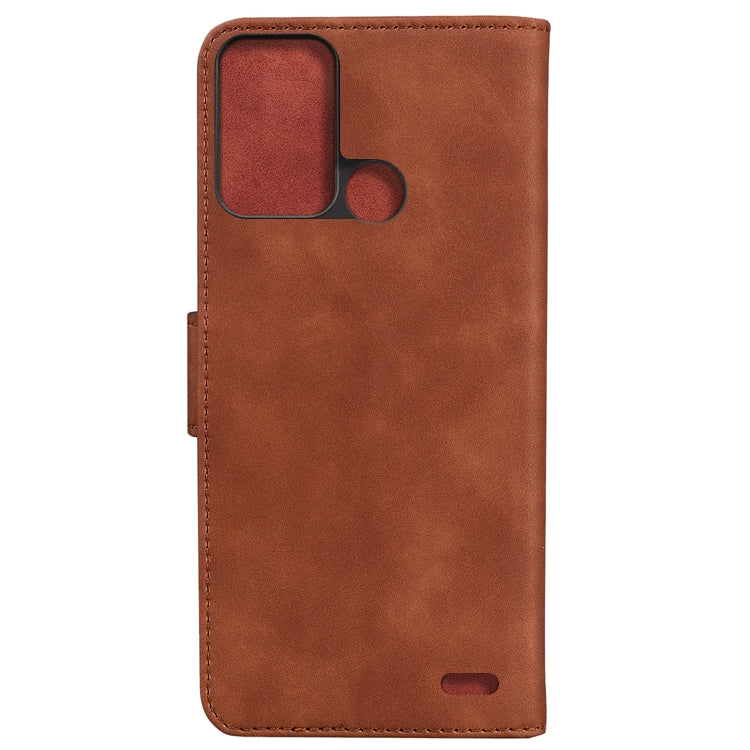 For ZTE Blade A52 Skin Feel Pure Color Flip Leather Phone Case