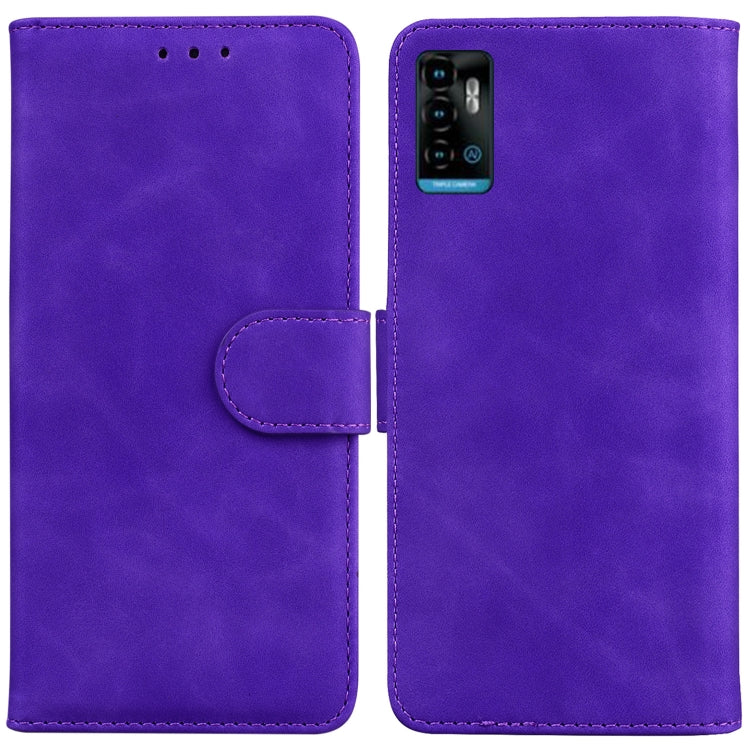 For ZTE Blade A72 / V40 Vita Skin Feel Pure Color Flip Leather Phone Case