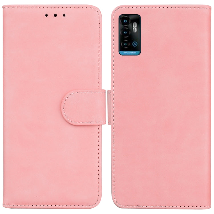 For ZTE Blade A72 / V40 Vita Skin Feel Pure Color Flip Leather Phone Case