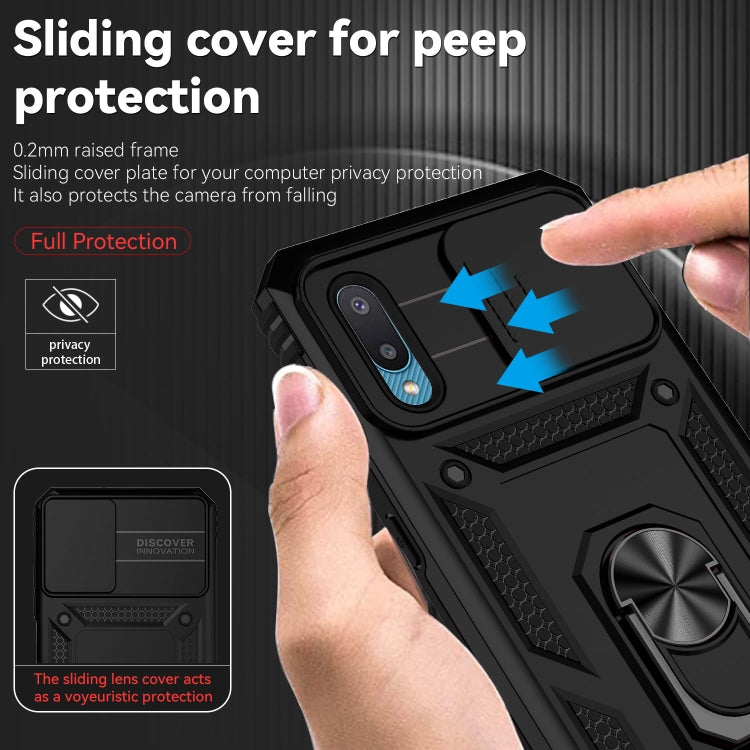 For Samsung Galaxy A02 Sliding Camshield Holder Phone Case