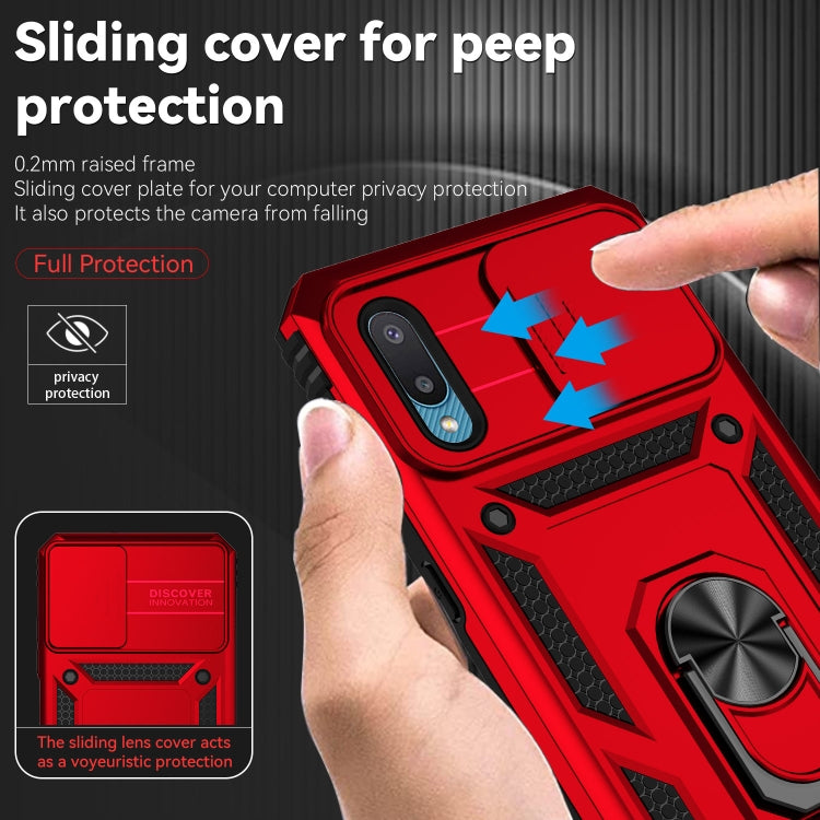 For Samsung Galaxy A02 Sliding Camshield Holder Phone Case