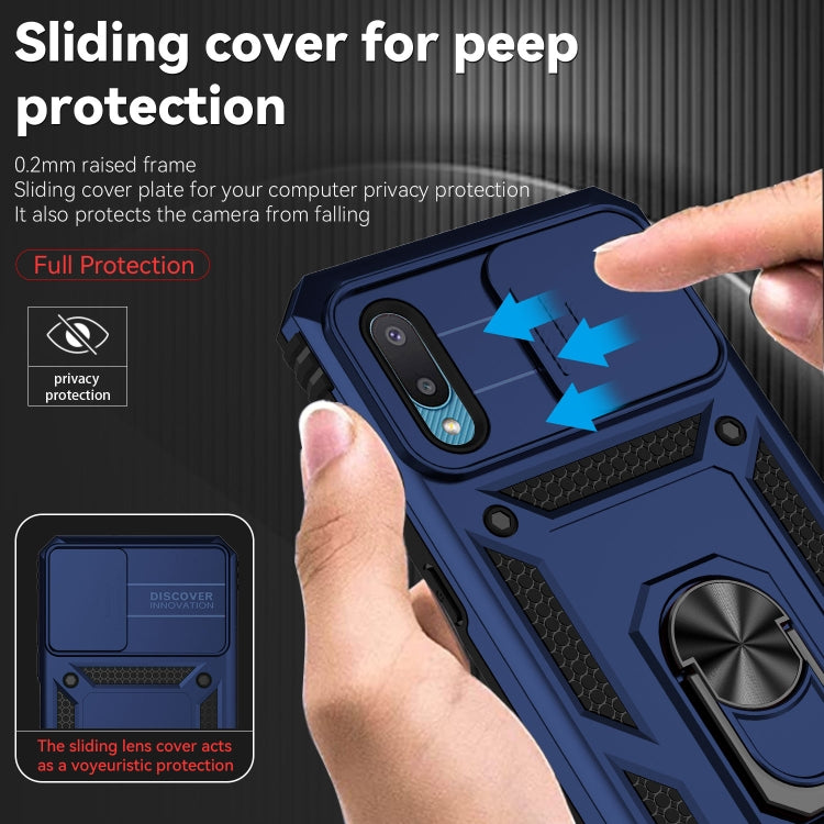 For Samsung Galaxy A02 Sliding Camshield Holder Phone Case