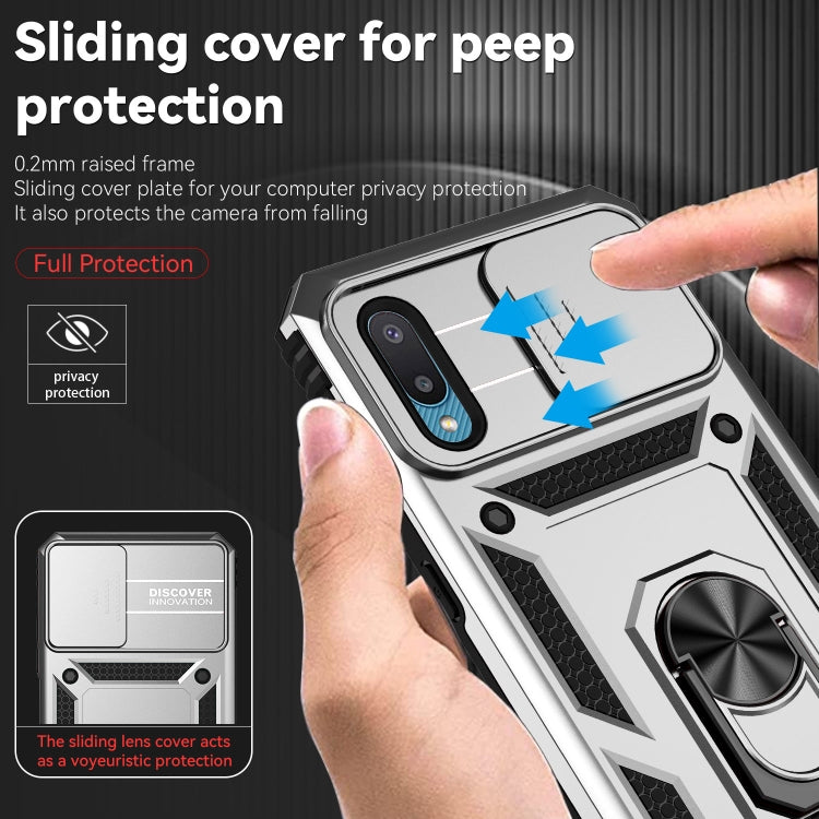 For Samsung Galaxy A02 Sliding Camshield Holder Phone Case