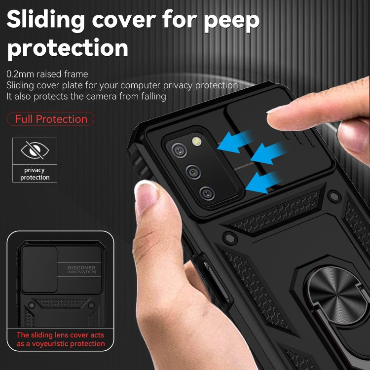 For Samsung Galaxy A02s / A03s 166mm Sliding Camshield Holder Phone Case