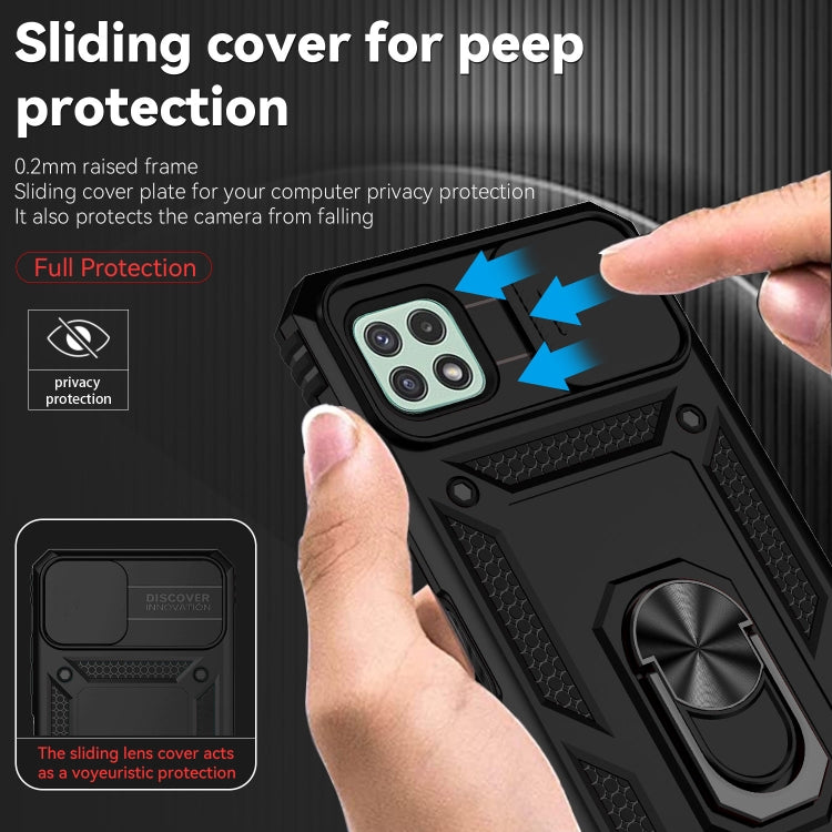 For Samsung Galaxy A22 5G Sliding Camshield Holder Phone Case