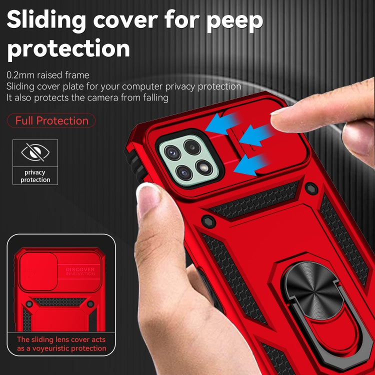 For Samsung Galaxy A22 5G Sliding Camshield Holder Phone Case