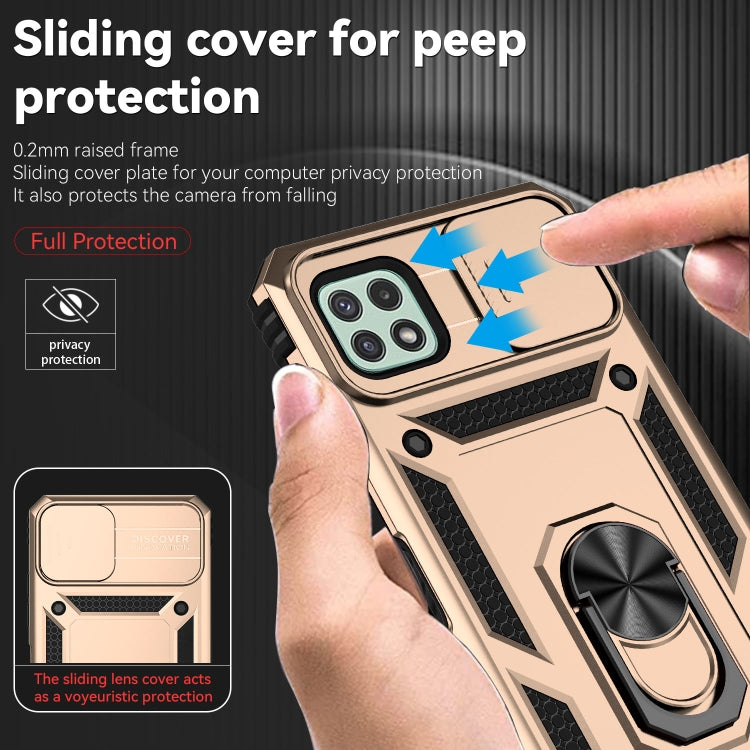 For Samsung Galaxy A22 5G Sliding Camshield Holder Phone Case