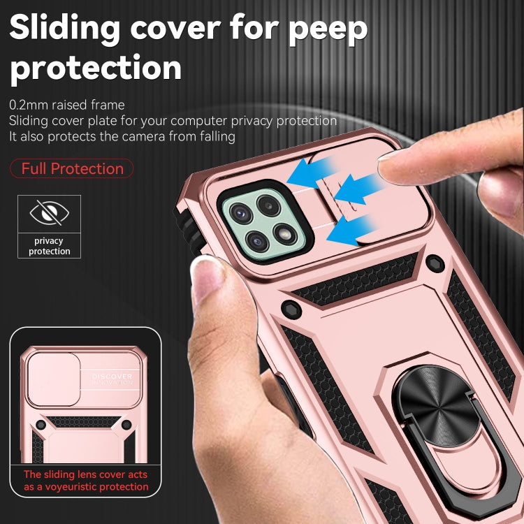 For Samsung Galaxy A22 5G Sliding Camshield Holder Phone Case