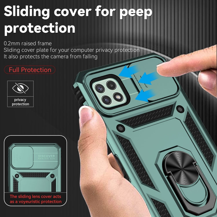 For Samsung Galaxy A22 5G Sliding Camshield Holder Phone Case