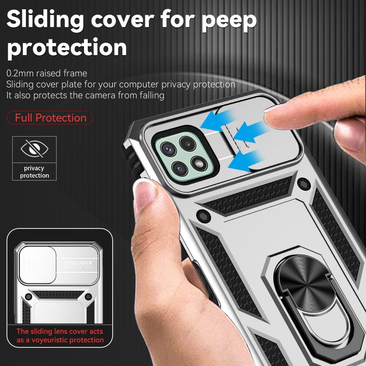For Samsung Galaxy A22 5G Sliding Camshield Holder Phone Case