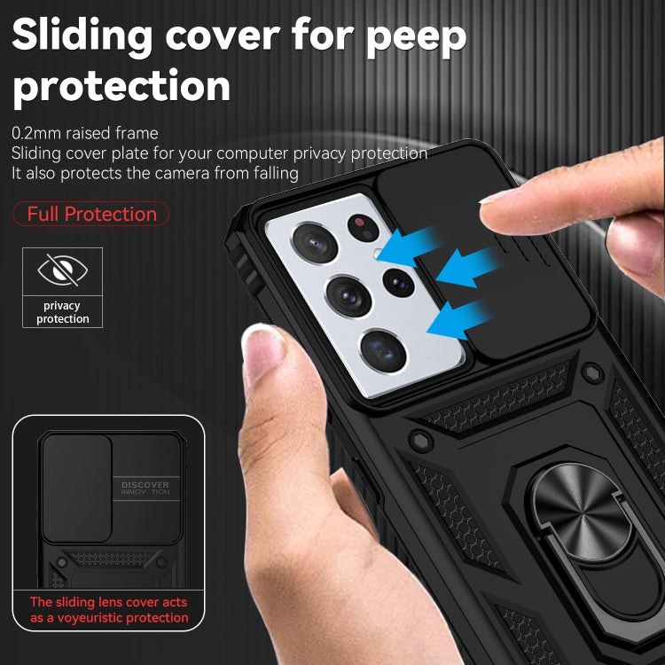 For Samsung Galaxy S21 Ultra 5G Sliding Camshield Holder Phone Case