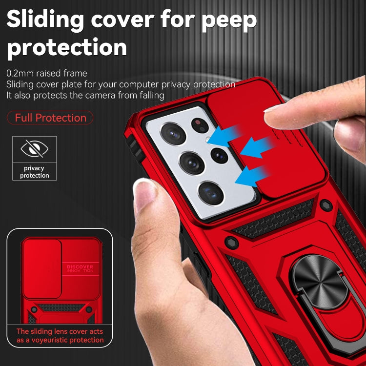 For Samsung Galaxy S21 Ultra 5G Sliding Camshield Holder Phone Case