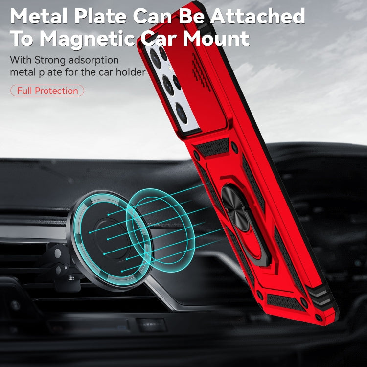 For Samsung Galaxy S21 Ultra 5G Sliding Camshield Holder Phone Case