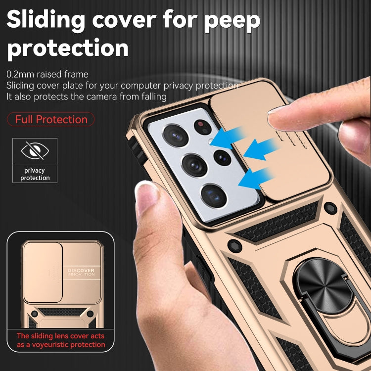 For Samsung Galaxy S21 Ultra 5G Sliding Camshield Holder Phone Case