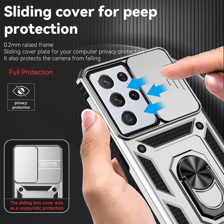 For Samsung Galaxy S21 Ultra 5G Sliding Camshield Holder Phone Case