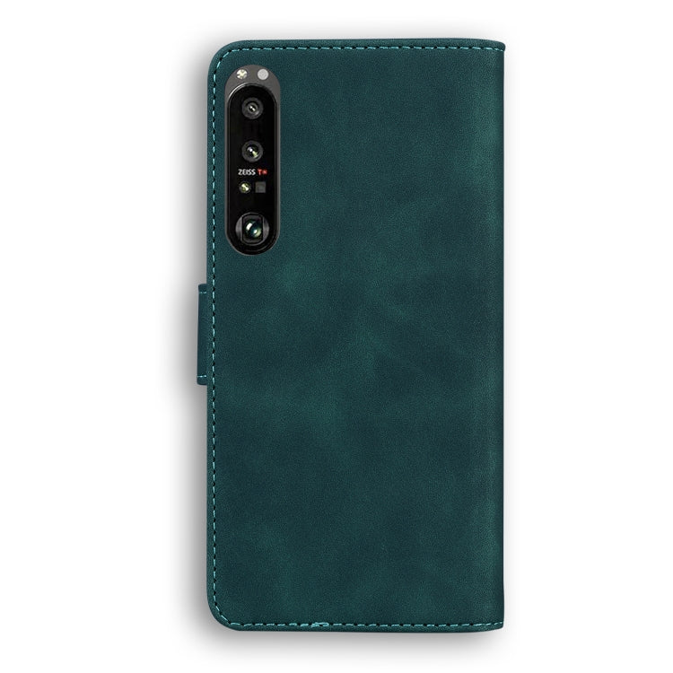 For Sony Xperia 1 III Skin Feel Pure Color Flip Leather Phone Case