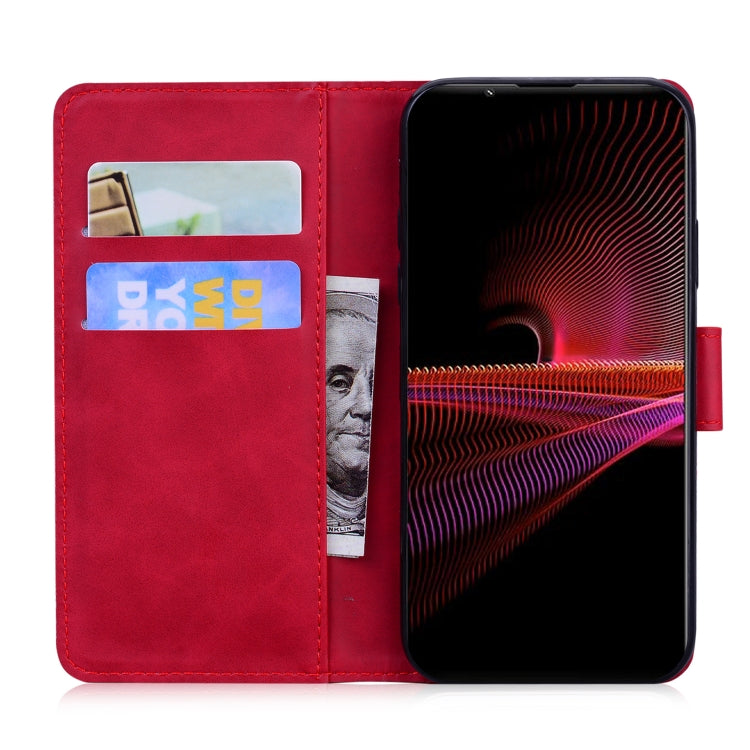 For Sony Xperia 1 III Skin Feel Pure Color Flip Leather Phone Case