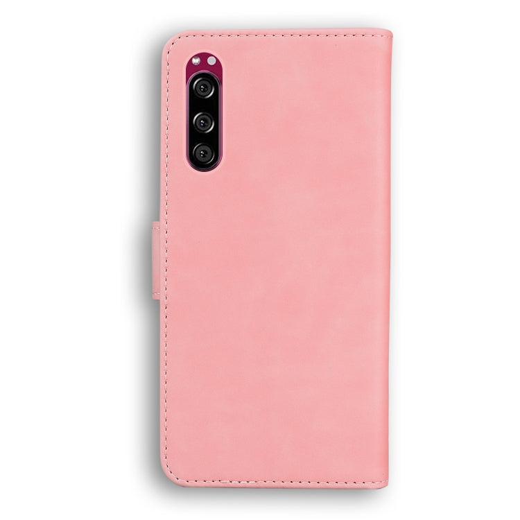 For Sony Xperia 5 Skin Feel Pure Color Flip Leather Phone Case
