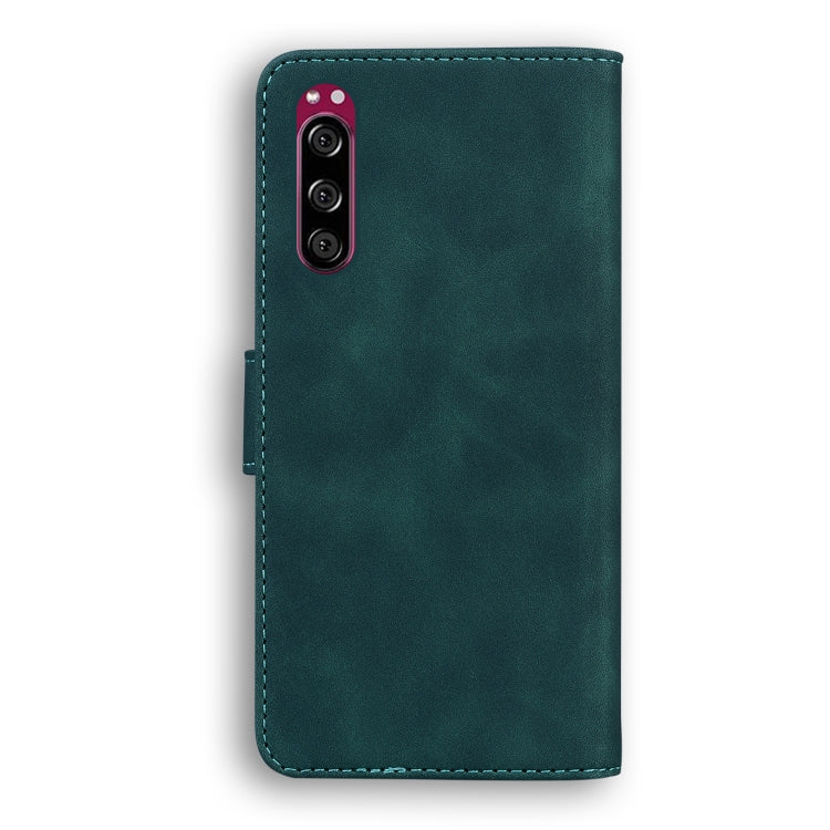 For Sony Xperia 5 Skin Feel Pure Color Flip Leather Phone Case