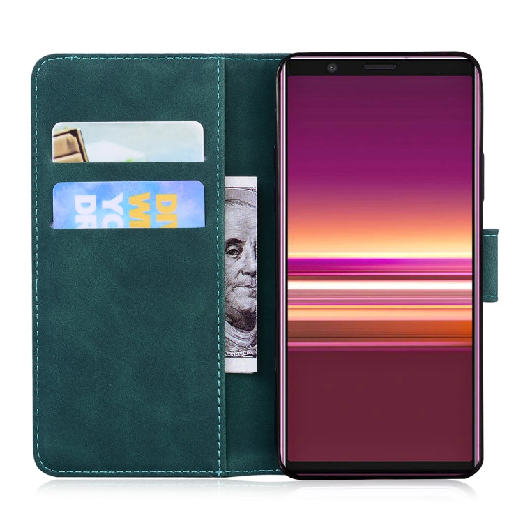 For Sony Xperia 5 Skin Feel Pure Color Flip Leather Phone Case