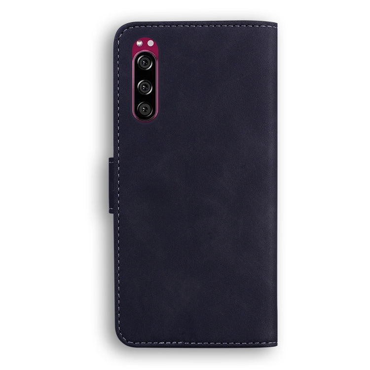 For Sony Xperia 5 Skin Feel Pure Color Flip Leather Phone Case