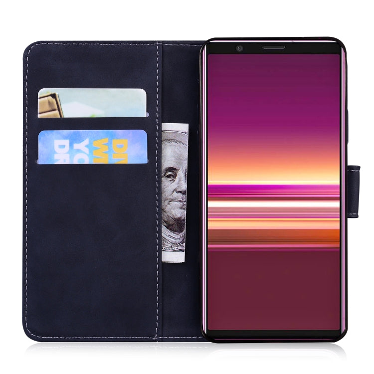 For Sony Xperia 5 Skin Feel Pure Color Flip Leather Phone Case